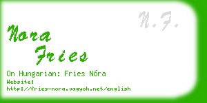 nora fries business card
